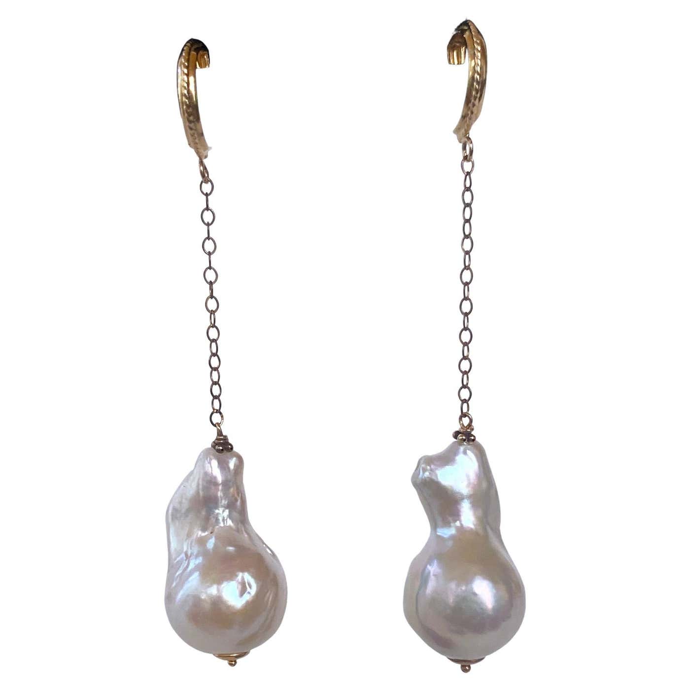 Baroque Pearl & 14K Yellow Gold Dangle Earrings