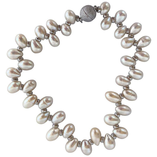 Marina J. White Teardrop Pearl Pet Necklace with Magnetic Clasp