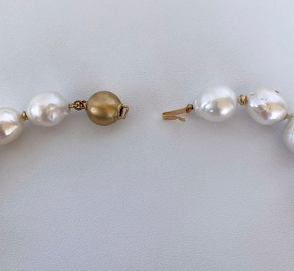 Black, White & Grey Graduated Ombre Pearl Necklace with 14K Gold Clasp