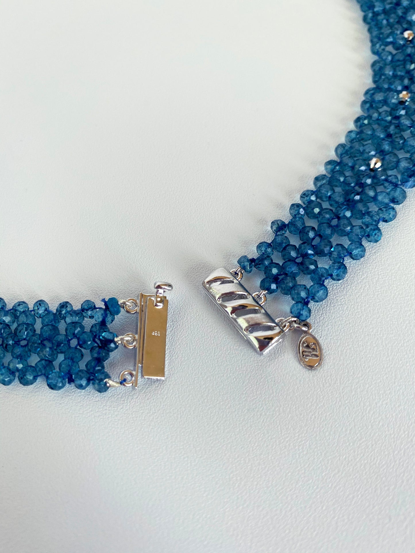 Marina J Woven London Blue Topaz with Briolettes & Faceted Sterling Silver Beads
