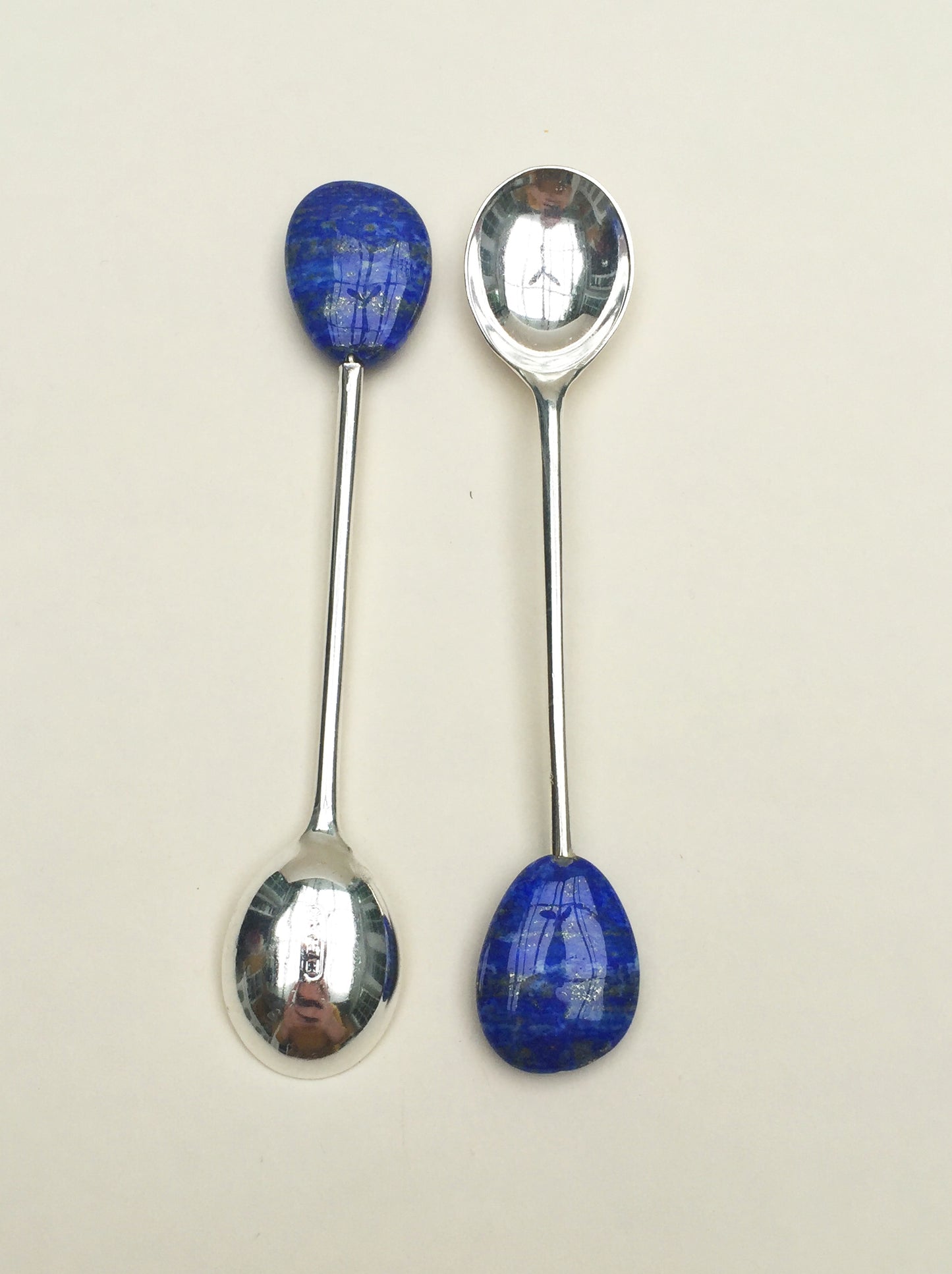 Lapis Lazuli Silver Plated Spoon Set of Six