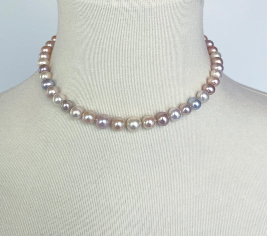 Marina J. Multi Colored Pearl Necklace with 14k White Gold Clasp