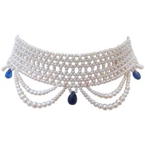 Woven Pearl Draped Choker Necklace