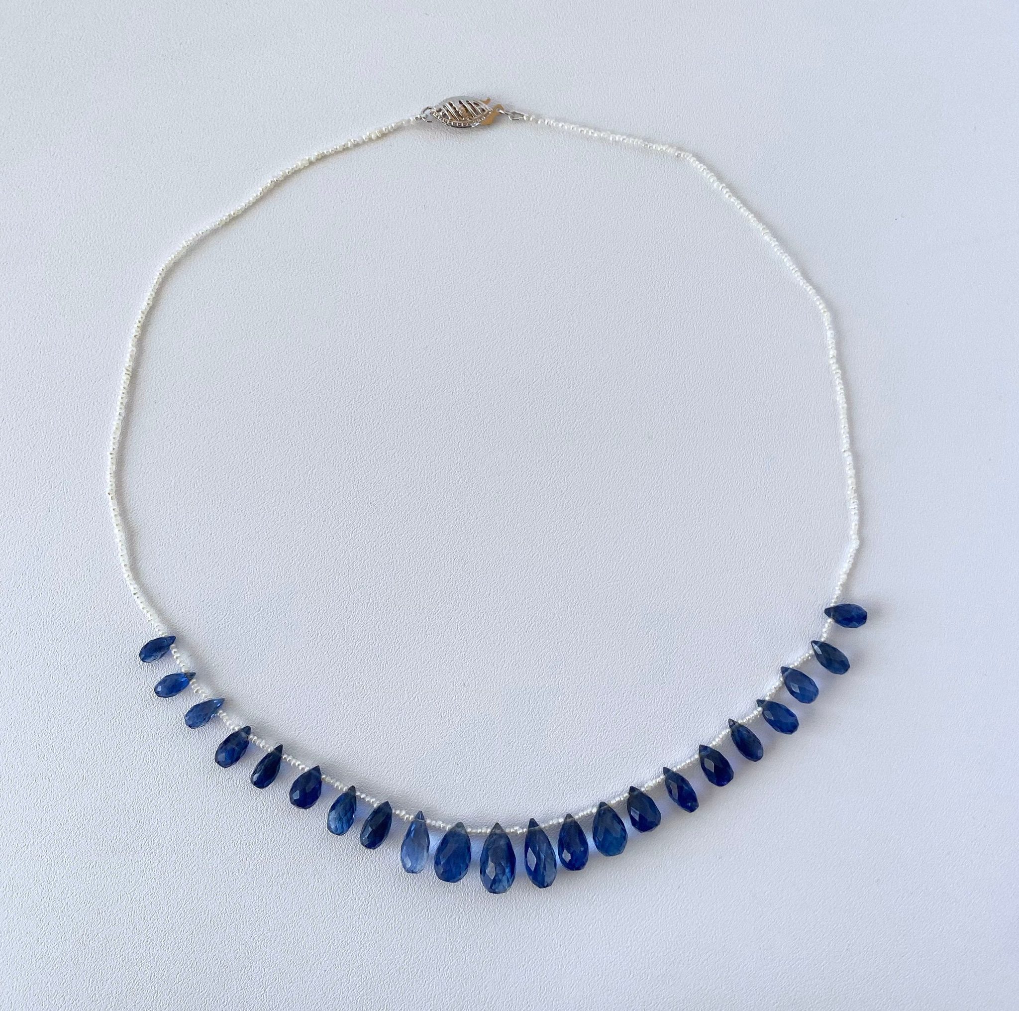 Natural Seed Pearl Necklace with Kyantie and 14k White Gold - Image 4