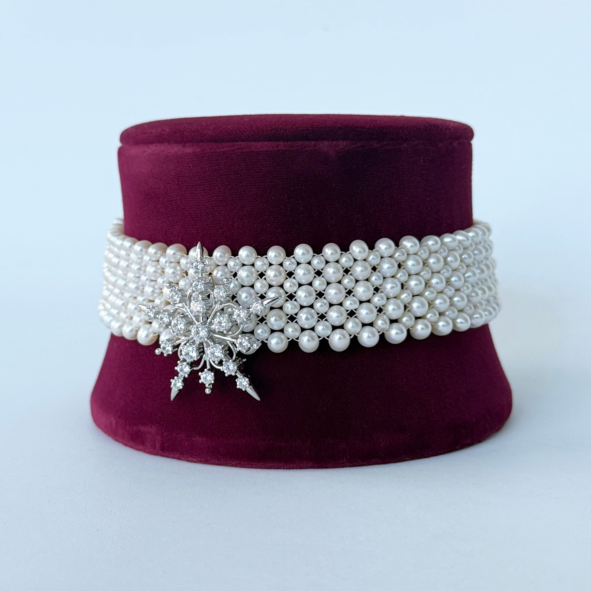 Pearl Woven Bridal Choker with Adjustable Clasp - Image 5