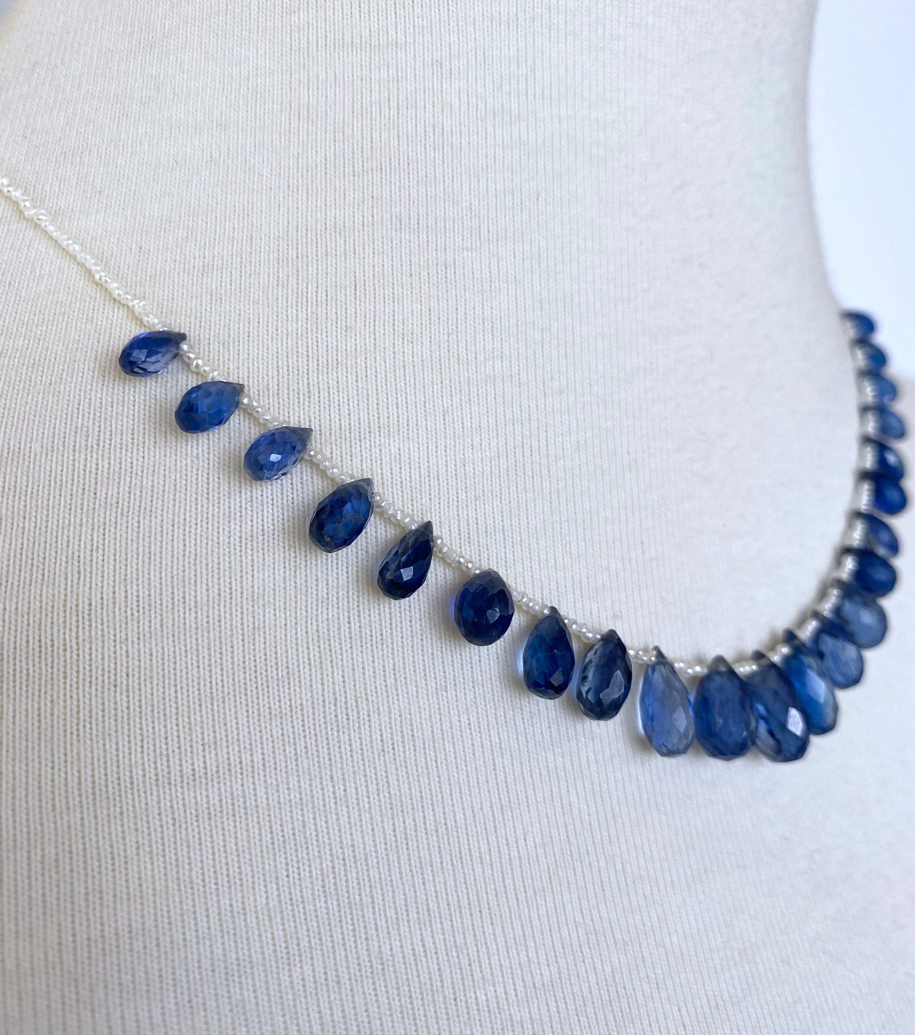 Natural Seed Pearl Necklace with Kyantie and 14k White Gold - Image 5