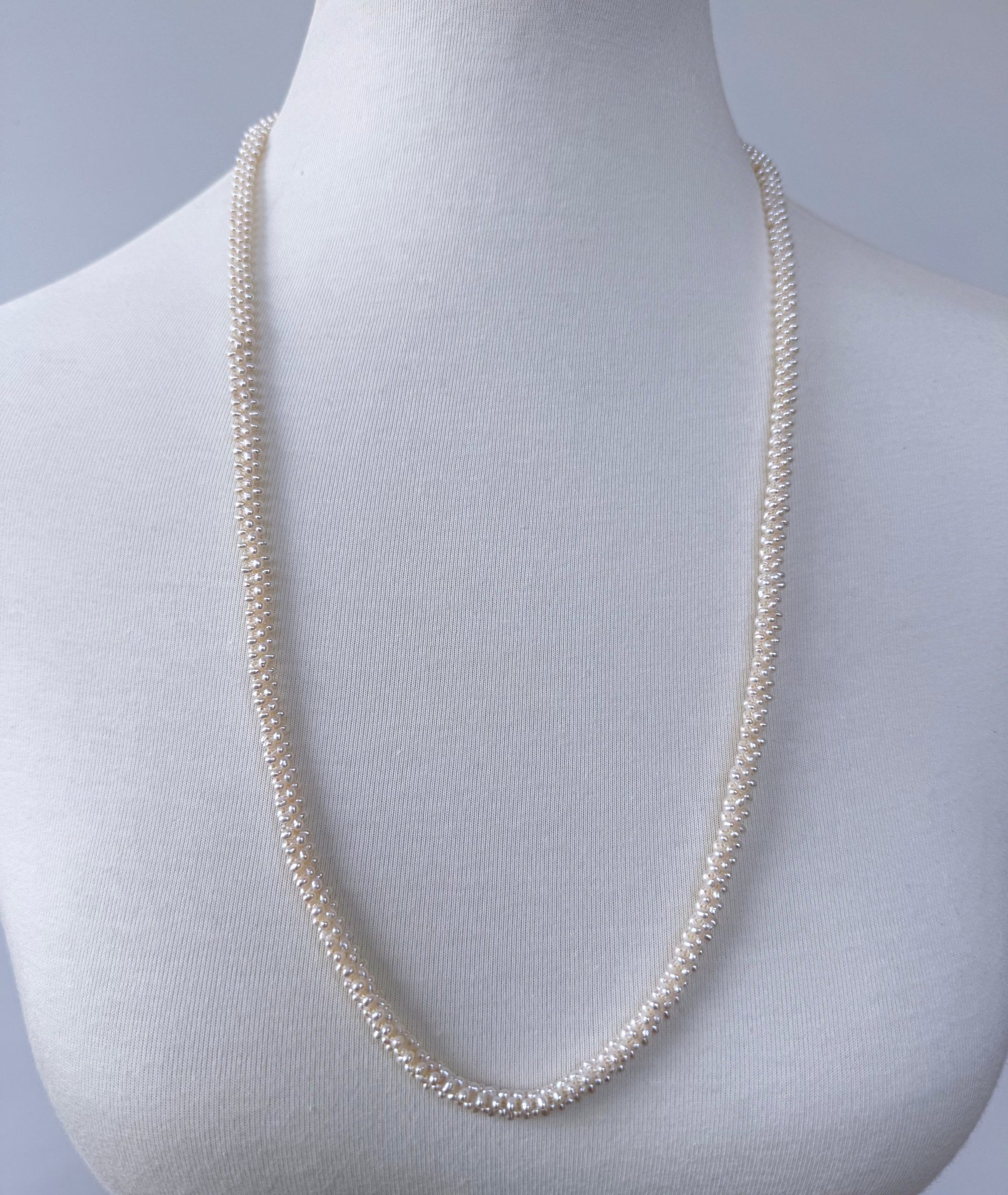 Woven Pearl Rope Sautoir with Ruby, Diamond & Solid 14k Yellow Gold Tassel - Image 6