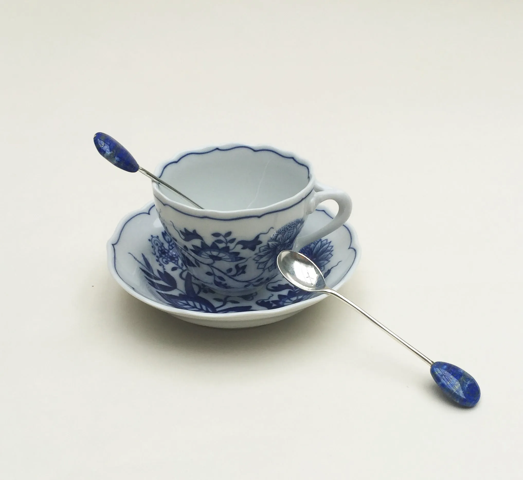 Lapis Lazuli Silver Plated Spoon Set of Six - Image 5