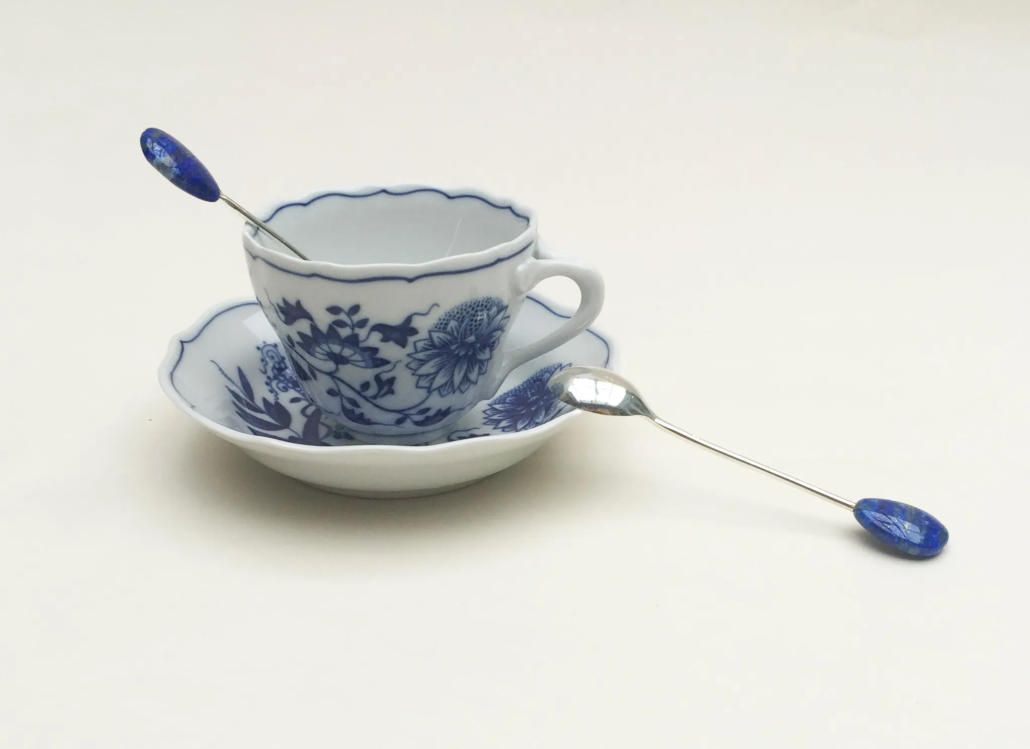 Lapis Lazuli Silver Plated Spoon Set of Six - Image 6