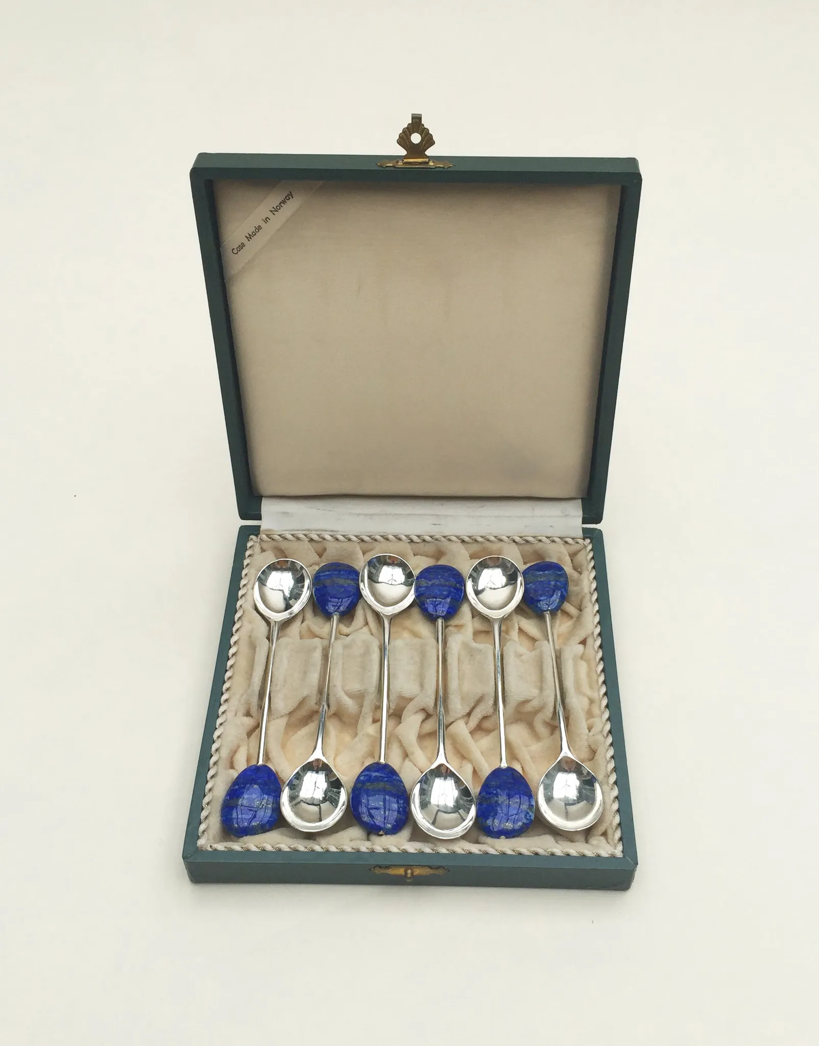 Lapis Lazuli Silver Plated Spoon Set of Six - Image 8