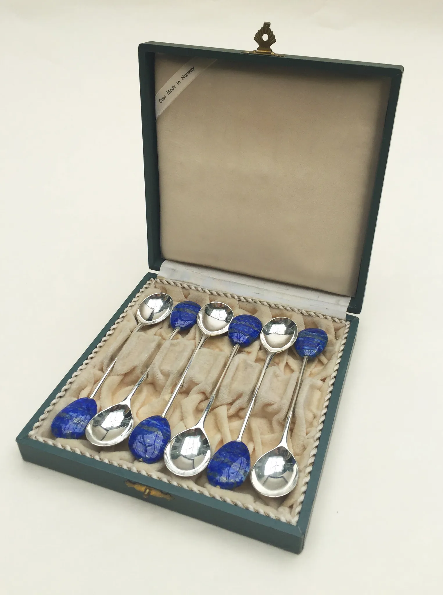 Lapis Lazuli Silver Plated Spoon Set of Six - Image 9